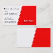 Steile Steigung - Weiß und Rot Visitenkarte (Vorne/Hinten)
