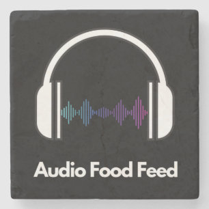 Stein Achterbahn - Audio Food Feed Steinuntersetzer