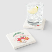 Stein-Achterbahn "CHRISTMAS Cheer Only" Steinuntersetzer (Seitenansicht)