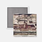 Stein an der Donau II von Schiele Egon Magnet (Vorderseite/Rückseite)