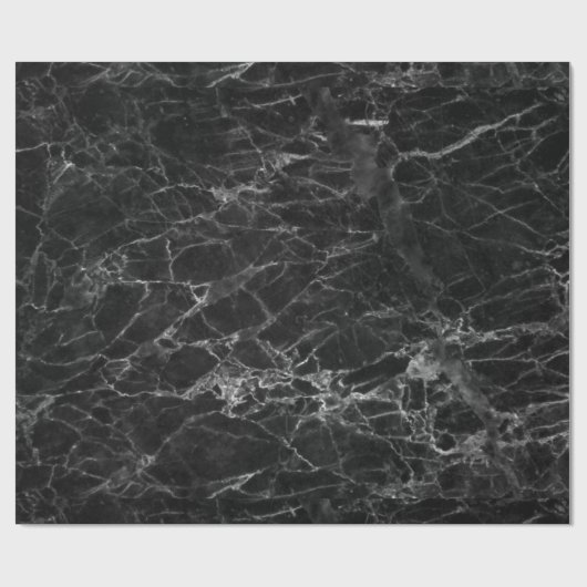 Stein aus schwarzem Marmor mit grau Geschenkpapier (Flach)