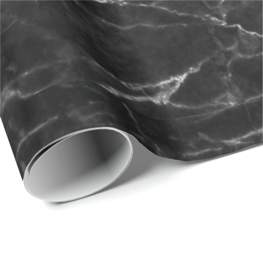 Stein aus schwarzem Marmor mit grau Geschenkpapier (Rolleneckpunkt)