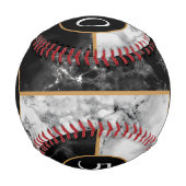 Stein aus schwarzem und weißem Marmor - Alter hinz Baseball (Rückseite)