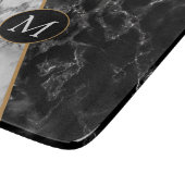 Stein aus schwarzem und weißem Marmor - Ihr Buchst Schneidebrett (Ecke)