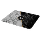 Stein aus schwarzem und weißem Marmor - Ihr Buchst Schneidebrett (Ecke)