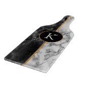 Stein aus schwarzem und weißem Marmor - Letter hin Schneidebrett (Ecke)