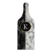 Stein aus schwarzem und weißem Marmor - Letter hin Schneidebrett (Vorderseite)