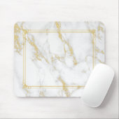 Stein aus weißem Marmor mit goldenem Glitzer Mousepad (Mit Mouse)