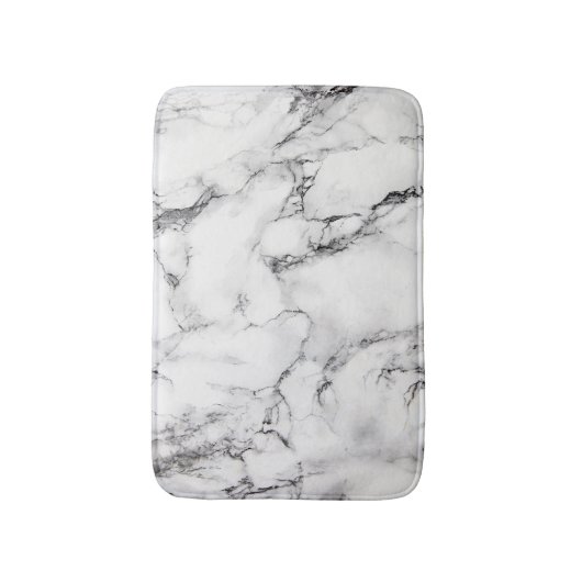 Stein aus weißem schwarzem und grauem Marmor Badematte (Vorderseite Vertikal)