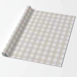Stein-Beige-Buffalo-Karo-Weihnachten Geschenkpapier