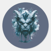 Stein-Dämon-Gargoyle-Aufkleber Runder Aufkleber (Vorderseite)