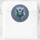Stein-Dämon-Gargoyle-Aufkleber Runder Aufkleber (Tasche)