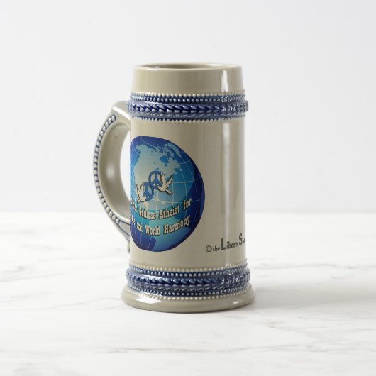 Stein ein anderer gottloser Atheist Bierglas (Vorderseite Links)
