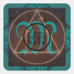 Stein-esoterisches mystisches Monogramm des Philos Quadratischer Aufkleber