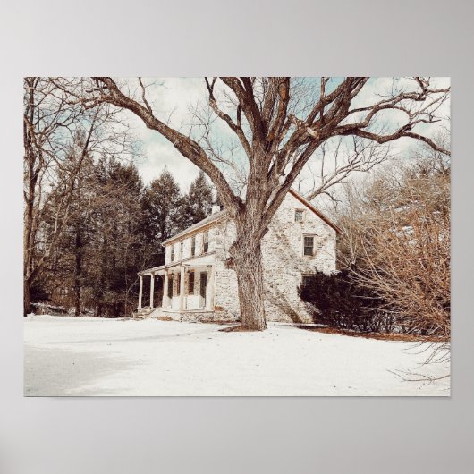 Stein-Farmhaus-Druck Poster (Vorne)