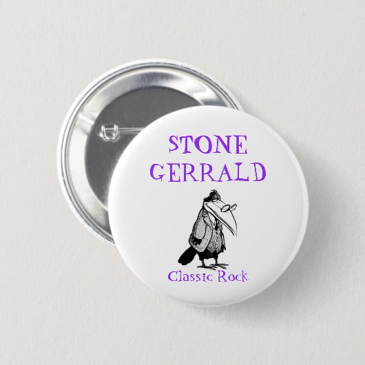 STEIN GERRALD, klassischer Felsen Button (Vorne & Hinten)