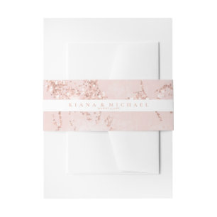 Stein Glitter Hochzeitsstreifen Roségold ID647 Einladungsbanderole