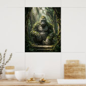 Stein-Gorilla Monolithische Dschungel-Kunst Poster (Küche)