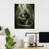 Stein-Gorilla Monolithische Dschungel-Kunst Poster (Heimbüro)