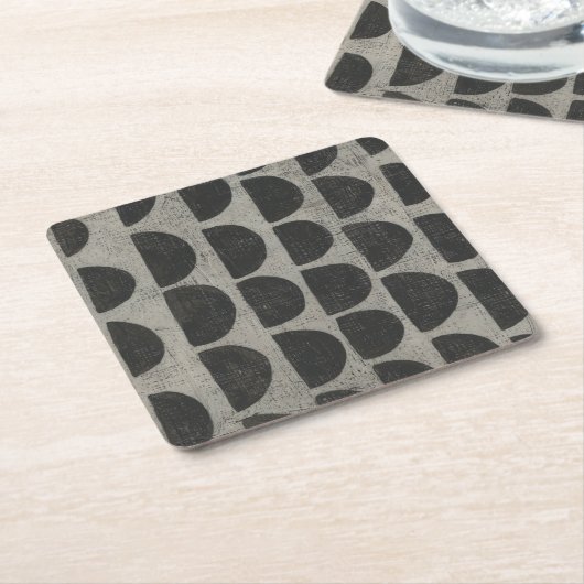 Stein - Halbrunde Rechteckiger Pappuntersetzer (angewinkelt)