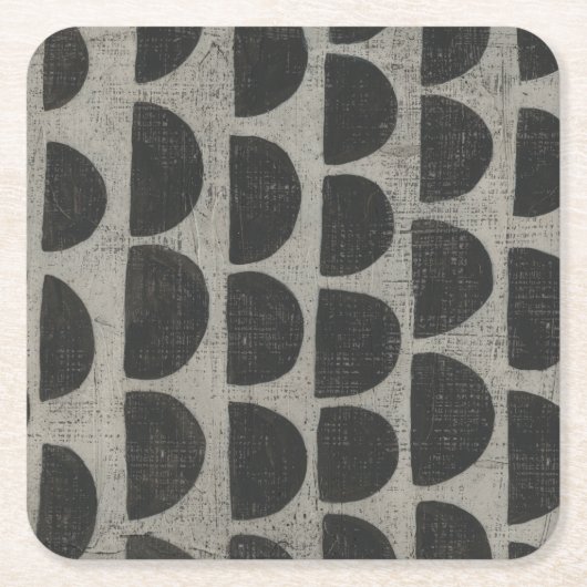 Stein - Halbrunde Rechteckiger Pappuntersetzer (Vorderseite)