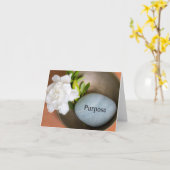Stein in Gravur, Zweck - Note Card Karte (Gelbe Blume)
