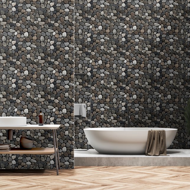 Stein Kiesel Fels Tapete (Badezimmer)