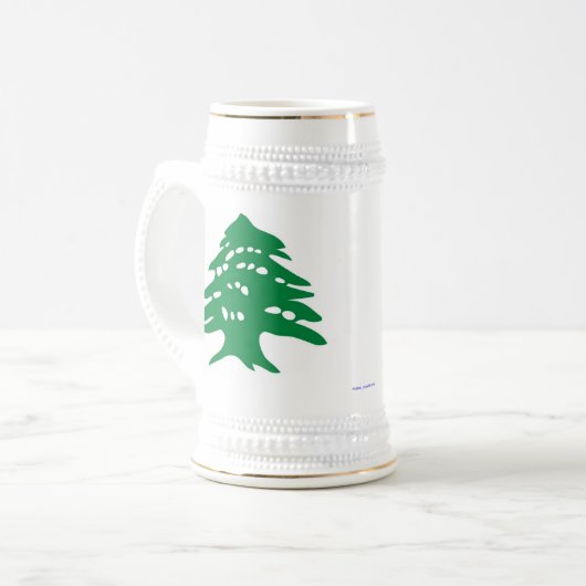 Stein - libanesische Zeder Bierglas (Vorderseite Links)