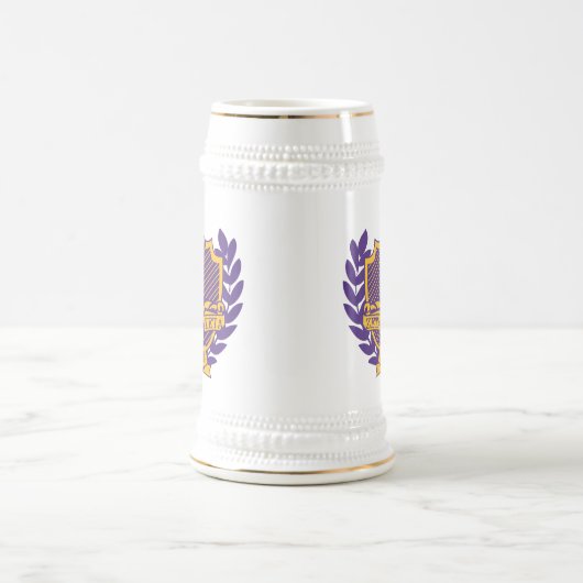 Stein lila und Gold Bierglas (Mittel)