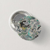 Stein-Marmorierung mit Türkisadern 1 1/4" Rund Button (Vorne & Hinten)