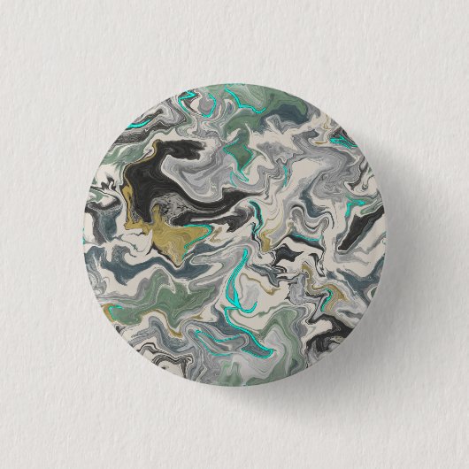 Stein-Marmorierung mit Türkisadern 1 1/4" Rund Button (Vorderseite)
