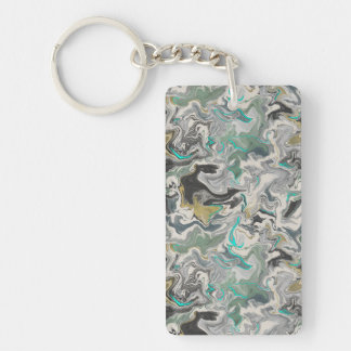 Stein-Marmorierung mit Türkisen Adern Acryl Schlüsselanhänger