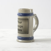 Stein mit blauem Trimm Bierglas (VorderseiteRechts)