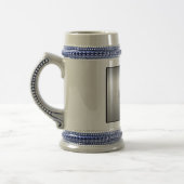 Stein mit blauem Trimm Bierglas (Links)