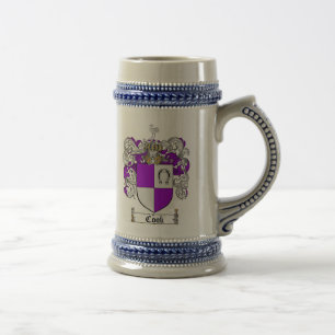 Stein mit Cook-Wappen / Stein mit Cook-Familienwap Bierglas