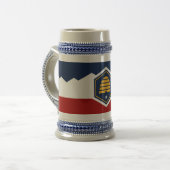 Stein mit Flagge von Utah, USA Bierglas (Vorderseite Links)