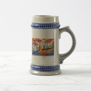 Stein mit Vintage-Poster-Design aus New York City Bierglas