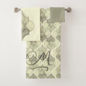 Stein-Monogramm-Wasserfarbe geometrisches Muster Badhandtuch Set (Insitu)