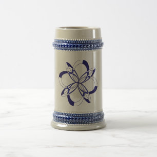 Stein-Mug mit blauem keltischen Design Bierglas
