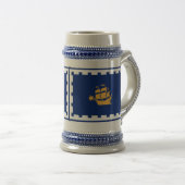 Stein-Mug mit Flagge von Quebec City, Kanada Bierglas (VorderseiteRechts)