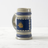Stein-Mug mit Flagge von Quebec City, Kanada Bierglas (Vorderseite Links)