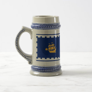 Stein-Mug mit Flagge von Quebec City, Kanada Bierglas