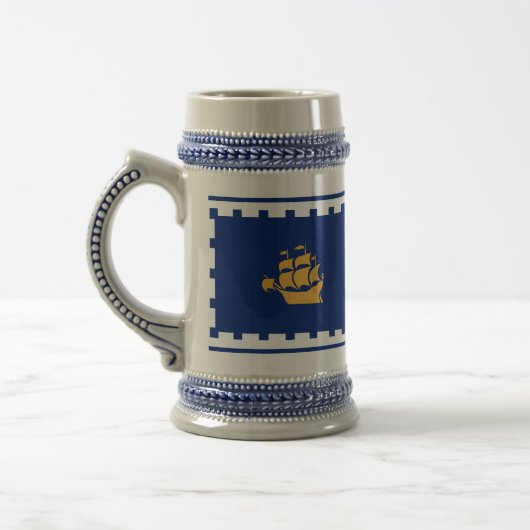 Stein-Mug mit Flagge von Quebec City, Kanada Bierglas (Links)