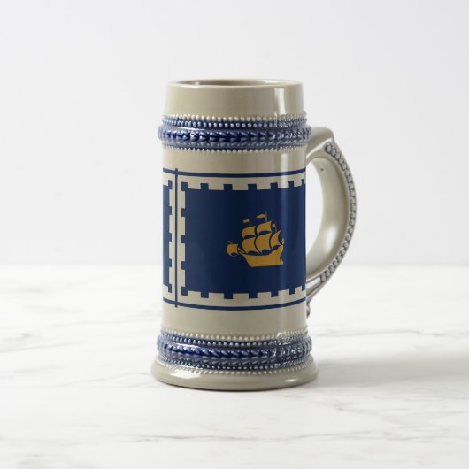 Stein Mug with Flag of Quebec City, Canada Bierglas (VorderseiteRechts)