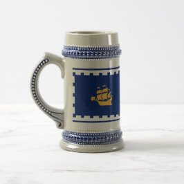 Stein Mug with Flag of Quebec City, Canada Bierglas