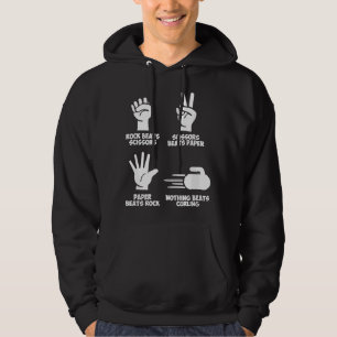 Stein Papier Nichts schlägt Curling Hoodie