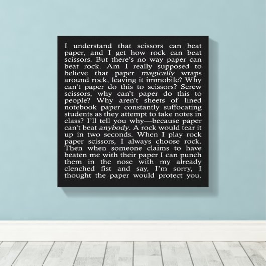 Stein, Papier, Schere Leinwanddruck (Insitu (Holzboden))