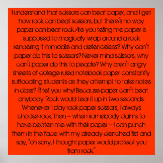 Stein, Papier, Stein. Poster