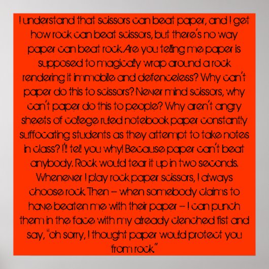 Stein, Papier, Stein. Poster (Vorne)