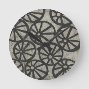 Stein - Räder Runde Wanduhr